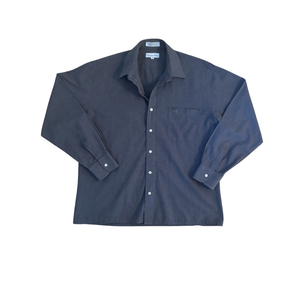 Christian Dior Classic Grey Logo Button-Up Shirt